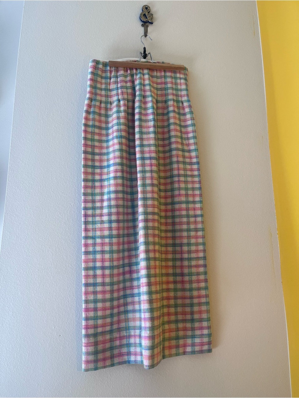 Vintage Plaid Pastel Maxi Skirt - Multicolor